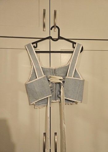 Açık Mavi Denim Kadın Korse - Görsel 2