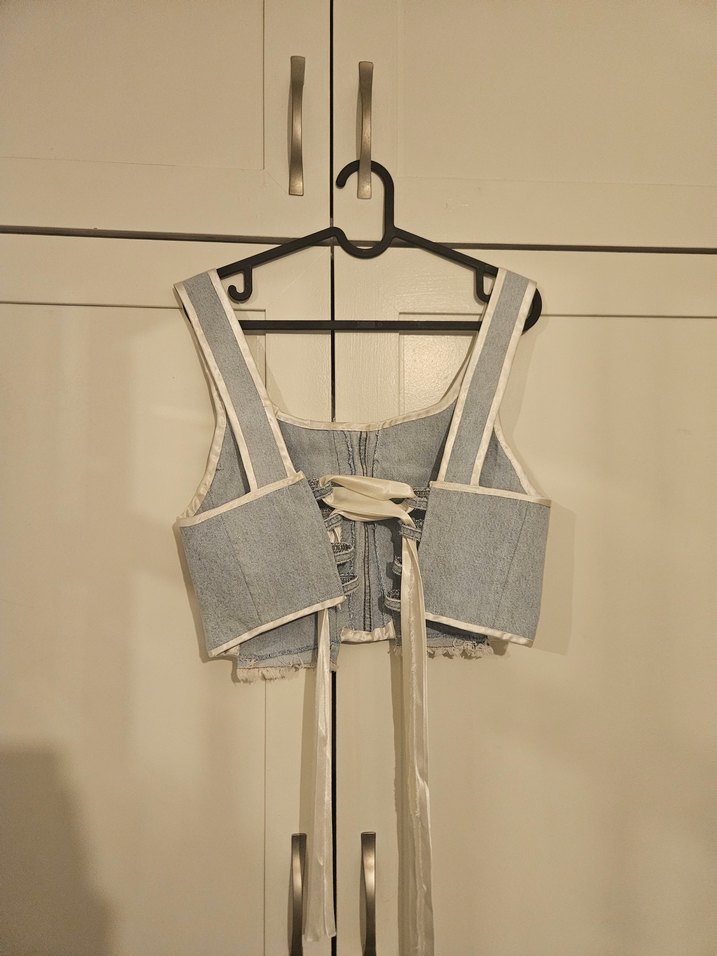 Açık Mavi Denim Kadın Korse - Görsel 2