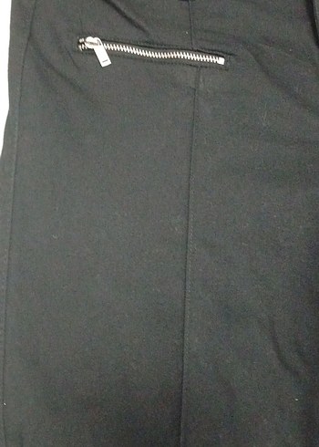 Fermuarlı Siyah Kadın Kumaş Pantolon - Görsel 2