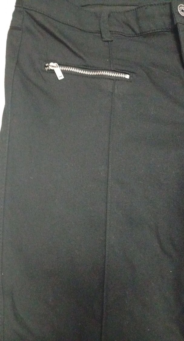 Fermuarlı Siyah Kadın Kumaş Pantolon - Görsel 2