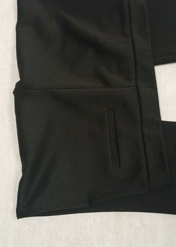 Siyah Kadın Midi Kumaş Pantolon - Görsel 2