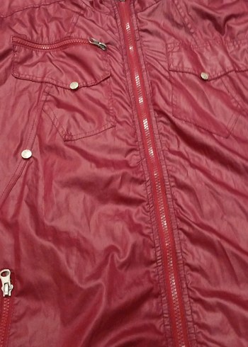 Bordo Parlak bayan Street Wear Ceket - Görsel 2