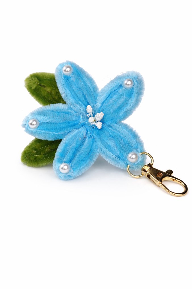 Açık mavi rengi lilyum çanta çharm - Görsel 2