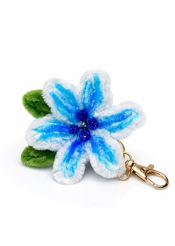 Mavi, beyaz rengi lilyum çanta çharm - Görsel 2