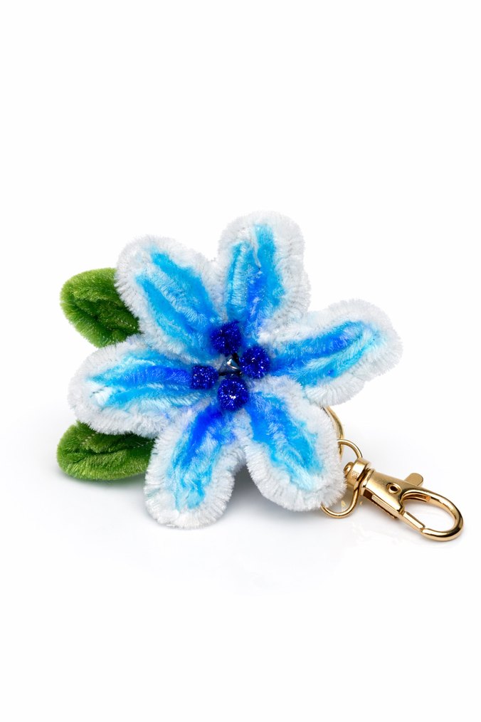 Mavi, beyaz rengi lilyum çanta çharm - Görsel 2