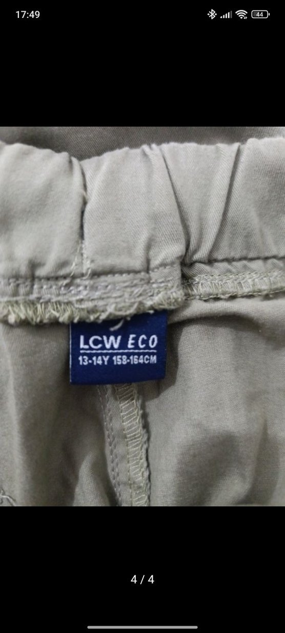 Kadın Bej Keten Normal Boy Bol Pantolon - Görsel 3