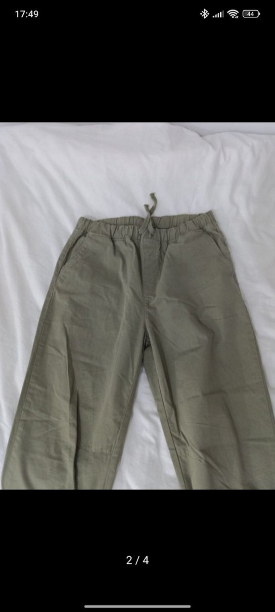 Kadın Bej Keten Normal Boy Bol Pantolon - Görsel 2