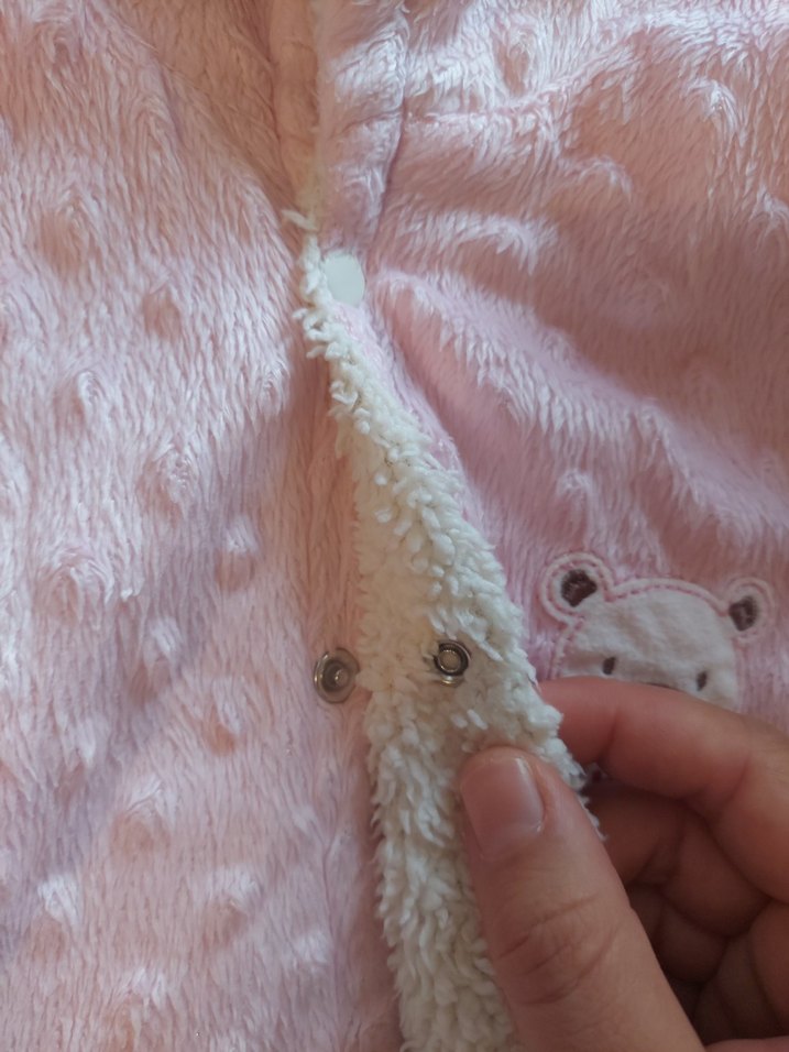 Kız Çocuk Pembe Kapüşonlu Düğmeli Yelek - Görsel 3