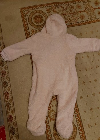 9-12 Ay Kız Bebek Penguenli Pelus Tulum - Görsel 5