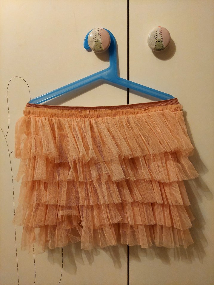 Kotonkids 5-6 Yaş Somon Rengi Fırfırlı Mini Etek - Görsel 2