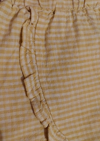 Lc Waikiki 2 Yaş Sarı Keten Fırfırlı Kız Şortu - Görsel 3