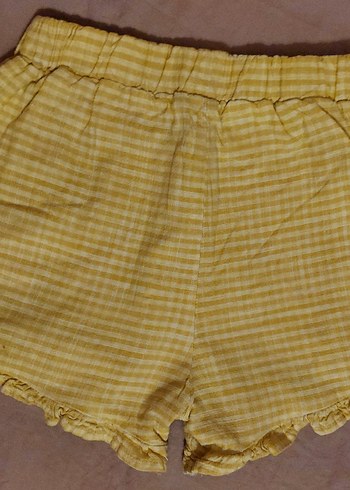 Lc Waikiki 2 Yaş Sarı Keten Fırfırlı Kız Şortu - Görsel 4