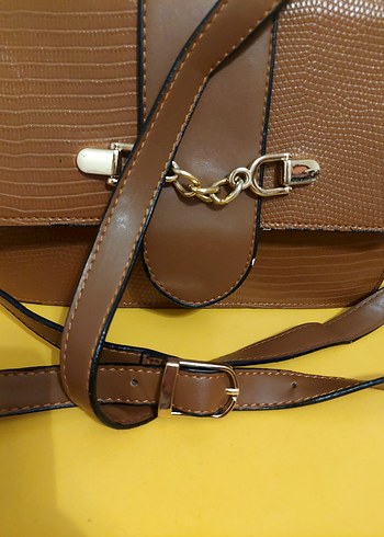 Provoq Kahverengi Yılan Derisi Desenli Askili Kadın Çanta - Görsel 4