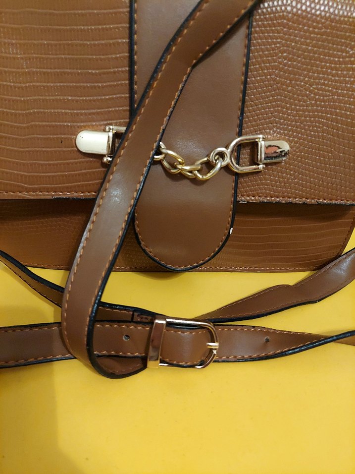 Provoq Kahverengi Yılan Derisi Desenli Askili Kadın Çanta - Görsel 4