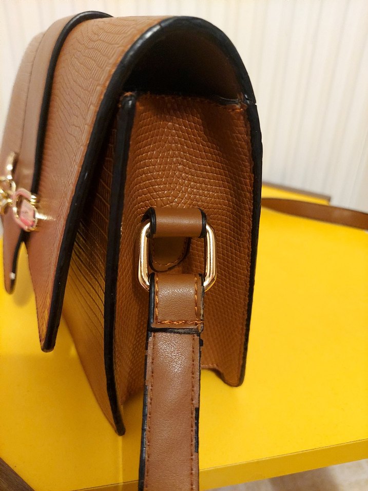 Provoq Kahverengi Yılan Derisi Desenli Askili Kadın Çanta - Görsel 3