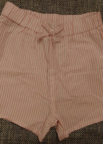 Lc Waikiki 3-4 Yaş Pembe Beyaz Çizgili Kız Çocuk Şort - Görsel 3