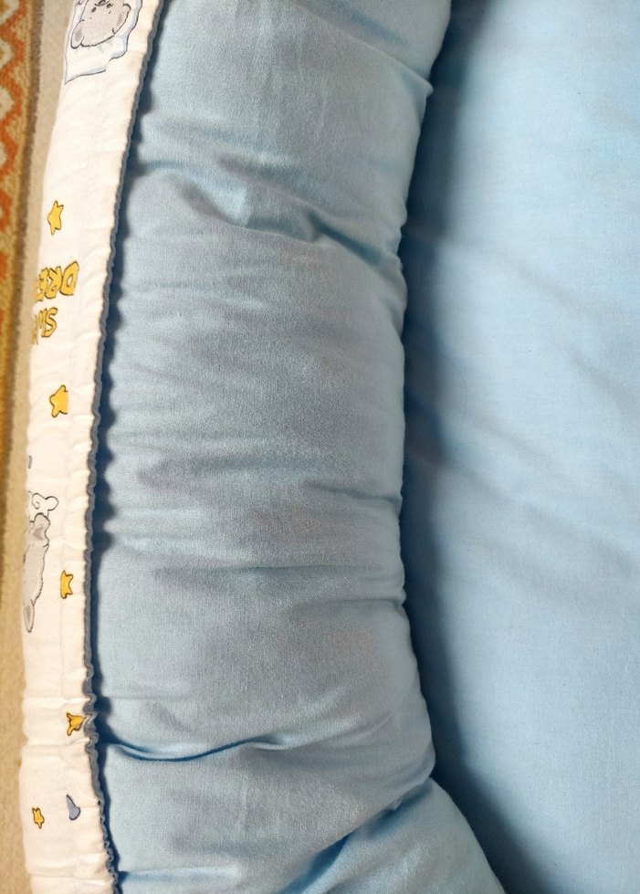 Özel Dikim Mavi Nakışlı Bebek Uyku Yatağı Babynest - Görsel 4