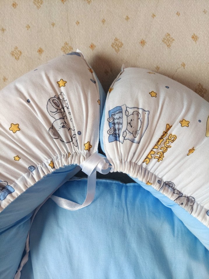 Özel Dikim Mavi Nakışlı Bebek Uyku Yatağı Babynest - Görsel 3