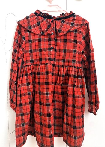 Lc Waikiki 4-5 Yaş Ekoseli Fırfırlı Uzun Kollu Kız Elbise - Görsel 4