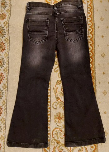 Panço 4-5 Yaş Kemer Detaylı Siyah Kız Kot Pantolon - Görsel 3