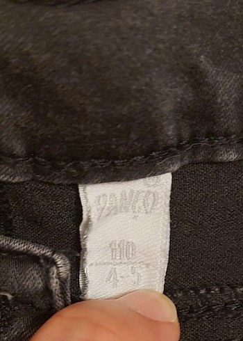 Panço 4-5 Yaş Kemer Detaylı Siyah Kız Kot Pantolon - Görsel 4