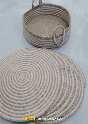 Hasır ve kordon ipten supla takımı - Görsel 2