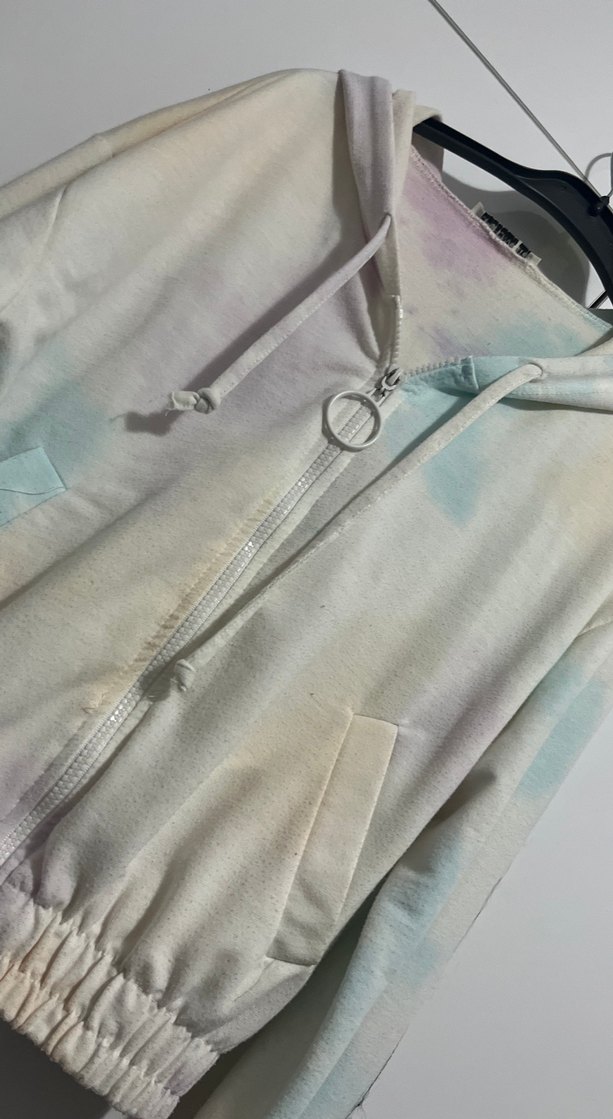 Kadın Kapüşonlu Bağcıklı Pastel Renkli Sweatshirt - Görsel 2