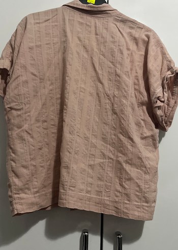 Bej Keten Düğmeli Kadın Gömlek - Görsel 3