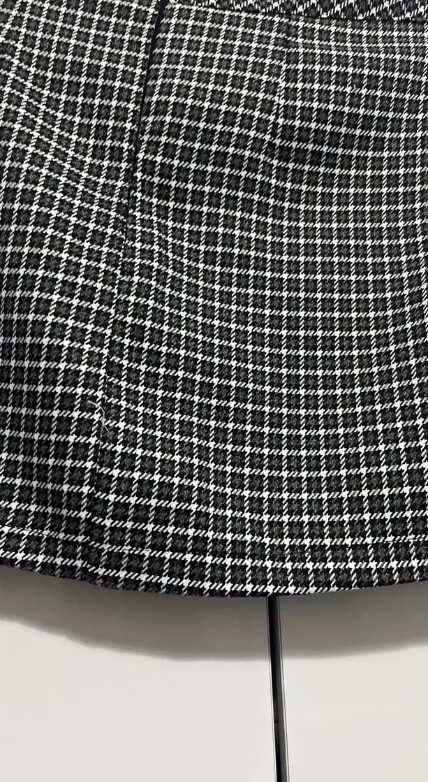 Kadın Siyah Kareli Pilili Mini Etek - Görsel 4