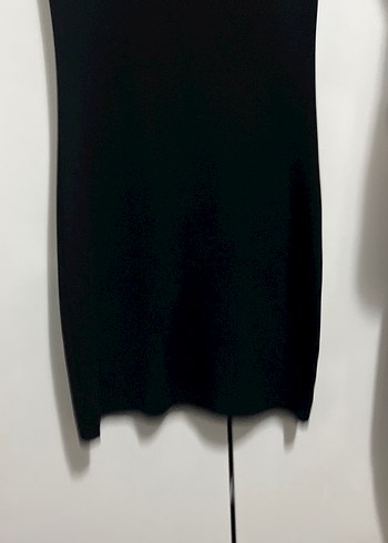 Siyah Midi İnce Askılı Kadın Elbise - Görsel 3