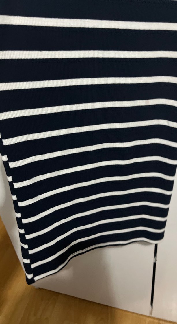 Çizgili Siyah Uzun Kadın Elbise - Görsel 3