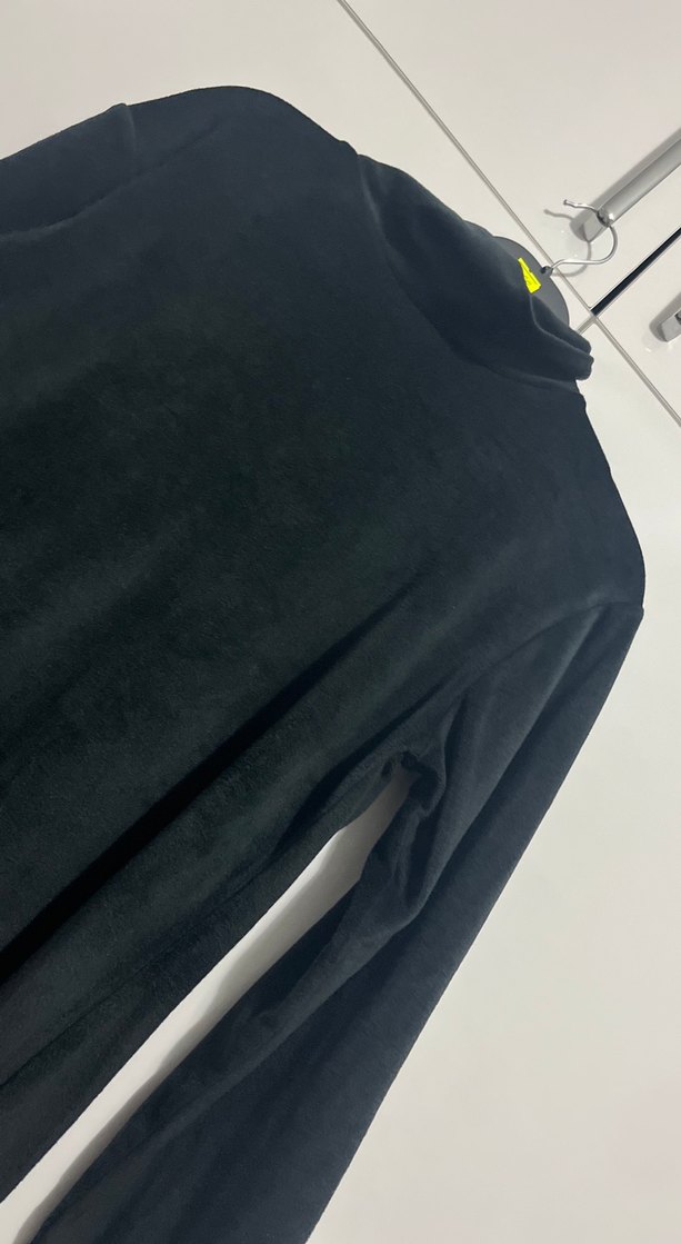 Siyah Uzun Kollu Yüksek Yakalı Triko Elbise - Görsel 2