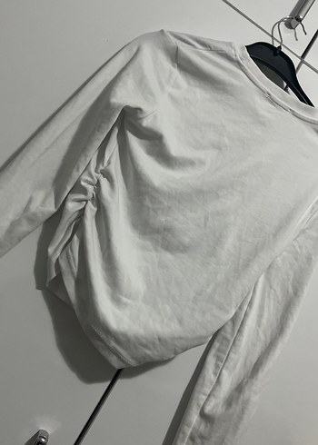 Beyaz Uzun Kollu Kadın Keten Bluz - Görsel 3