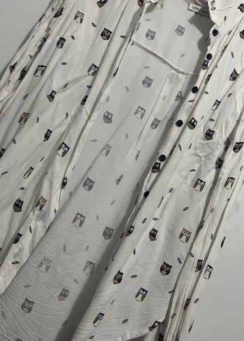 Uzun Kollu Baskılı Düğmeli Kadın Gömlek - Görsel 2