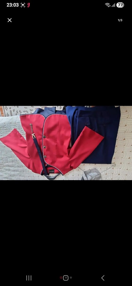 Düğmeli Kırmızı Kadın Mini Ceket 40 beden - Görsel 3