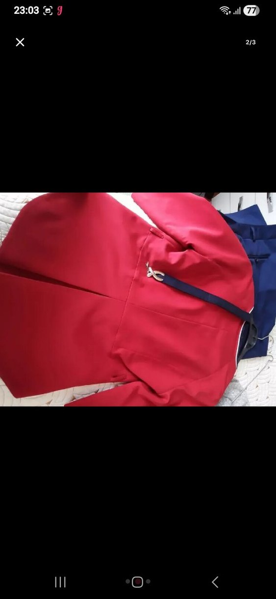 Düğmeli Kırmızı Kadın Mini Ceket 40 beden - Görsel 2