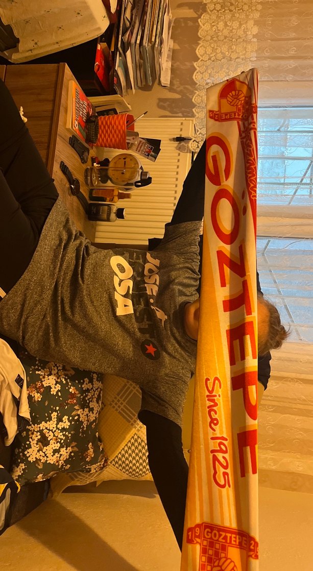 Baskılı Göztepe Sakallı Atkı, Koyu Altın Renk - Görsel 2