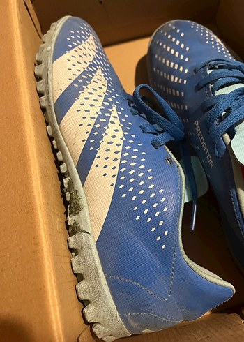 Adidas Predator Bağcıklı Halı Saha Ayakkabası Mavi Yeşil - Görsel 5