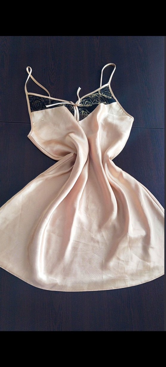 Gri Mini Bohem Saten Gecelik ve Sabahlık - Görsel 2