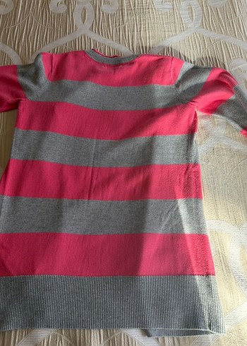 Düğmeli Gri-Pembe Midi Triko Hırka GAP - Görsel 2