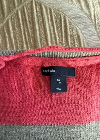 Düğmeli Gri-Pembe Midi Triko Hırka GAP - Görsel 4