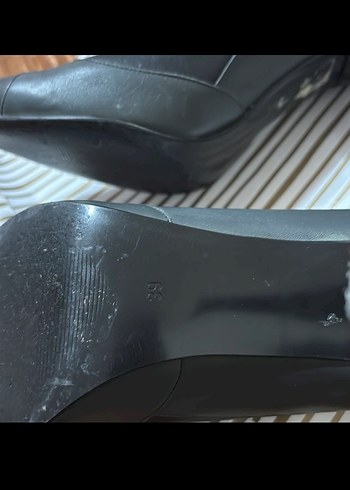 Klasik Siyah Deri Stiletto Kadın Topuklu - Görsel 4