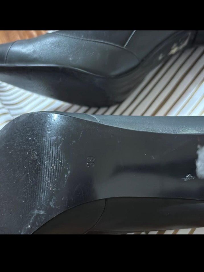 Klasik Siyah Deri Stiletto Kadın Topuklu - Görsel 4