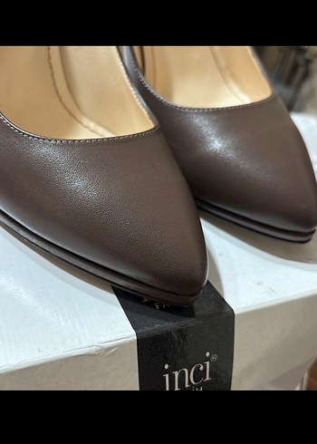 Klasik Kahverengi Deri Stiletto Topuklu Kadın Ayakkabı - Görsel 6