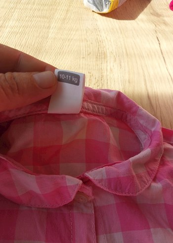 Kız Çocuk Pembe Düğmeli Kısa Kollu Gömlek - Görsel 6