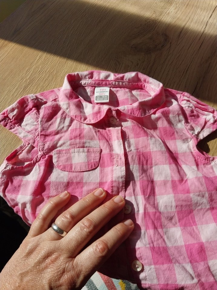 Kız Çocuk Pembe Düğmeli Kısa Kollu Gömlek - Görsel 4