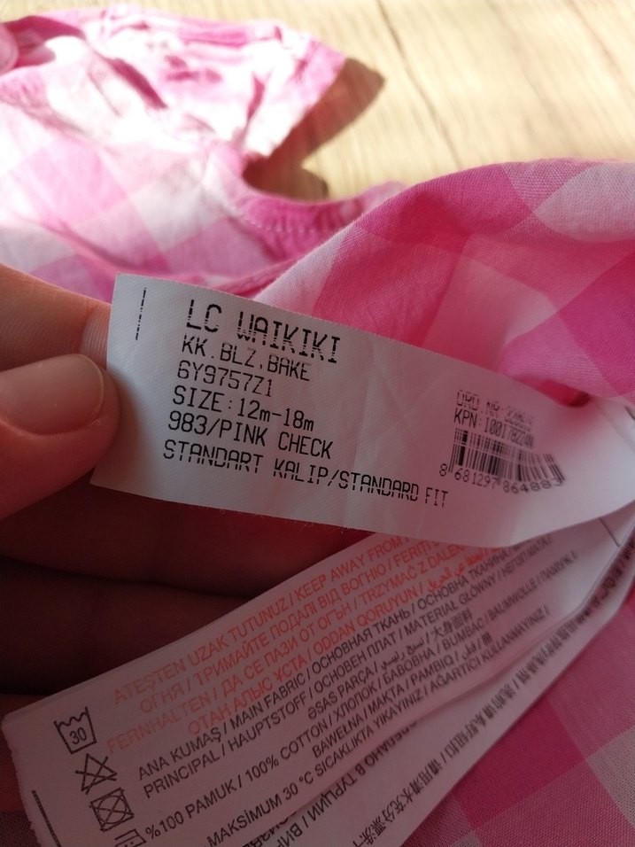 Kız Çocuk Pembe Kareli Kısa Kollu Gömlek - Görsel 4