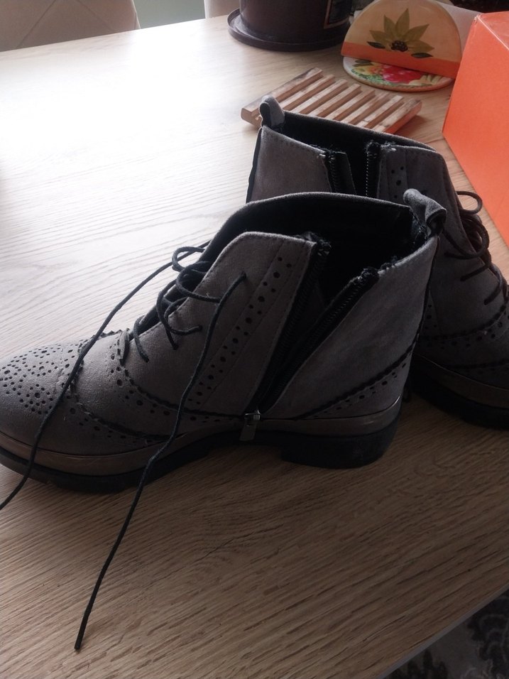 Gri Süet Stiletto Topuklu Kadın Bot - Görsel 5