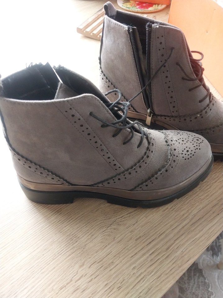 Gri Süet Stiletto Topuklu Kadın Bot - Görsel 2