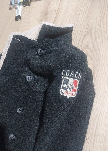 Gri Düğmeli Erkek Çocuk Kaban - Görsel 6